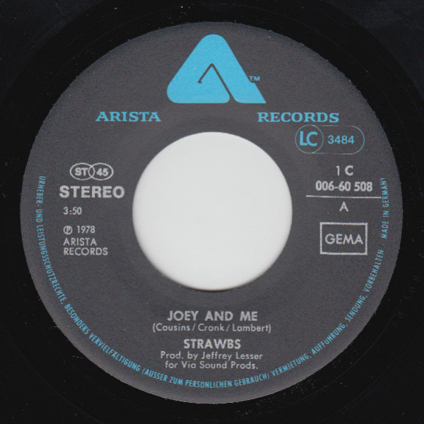 Cover zu Strawbs - Joey And Me | 1978 | Vinyl | Rock | Germany