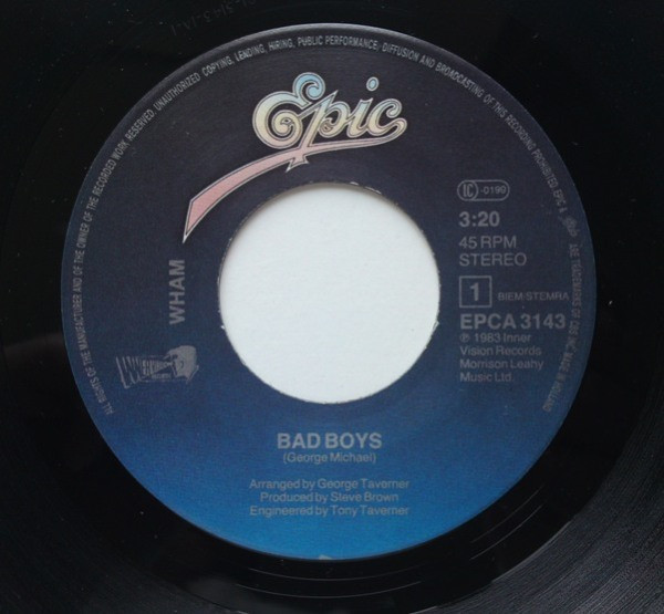 Cover zu Wham! - Bad Boys | 1983 | Vinyl | Electronic, Pop | Europe