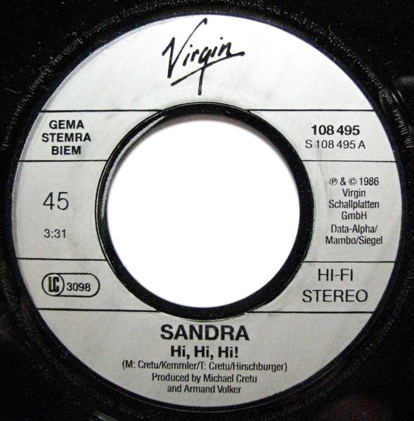 Cover zu Sandra - Hi! Hi! Hi! | 1986 | Vinyl, 7