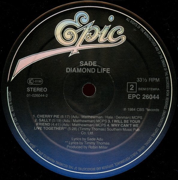 Cover zu Sade - Diamond Life | 1984 | Vinyl, LP, Album, Stereo | Jazz, Funk / Soul | Europe