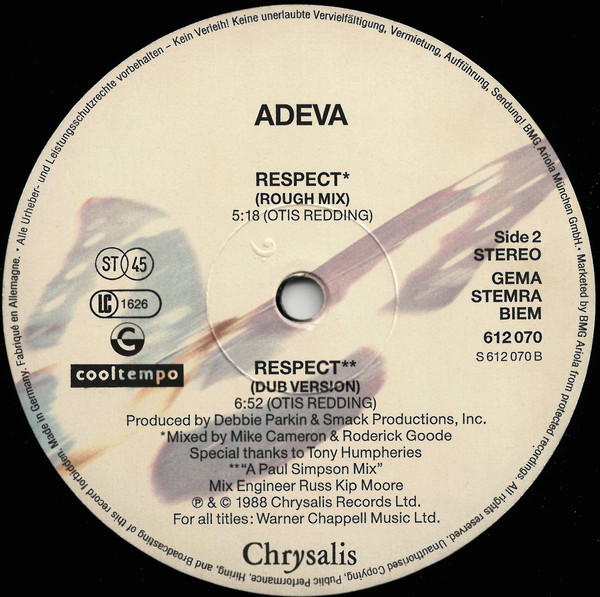 Cover zu Adeva - Respect | 1988 | Vinyl | Electronic | Europe
