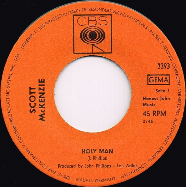 Cover zu Scott McKenzie - Holy Man | 1968 | Vinyl | Rock | Germany Schallplatten Ankauf