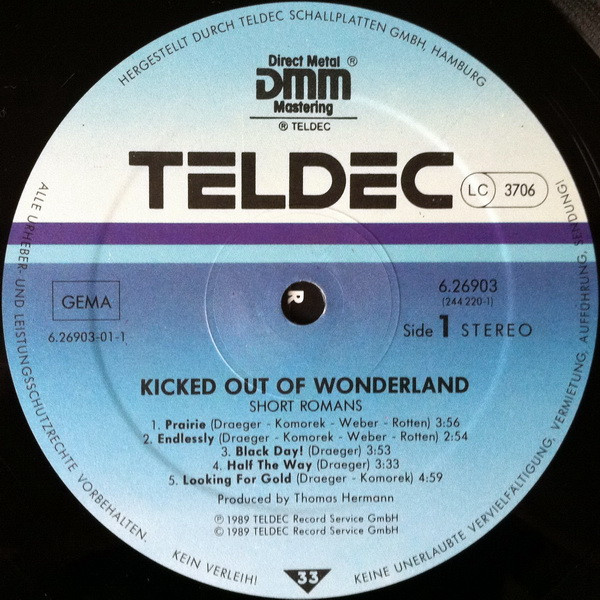 Cover zu Short Romans - Kicked Out Of Wonderland | 1989 | Vinyl, LP, Album | Rock, Pop | Germany