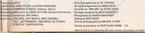 Cover zu Styx - Cornerstone | 1979 | Vinyl, LP, Album, Stereo | Rock | Europe