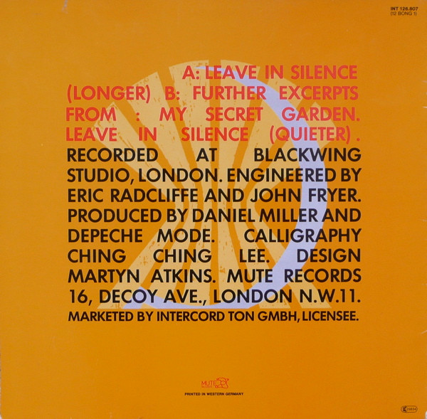 Cover zu Depeche Mode - Leave In Silence | 1982 | Vinyl | Electronic | Germany