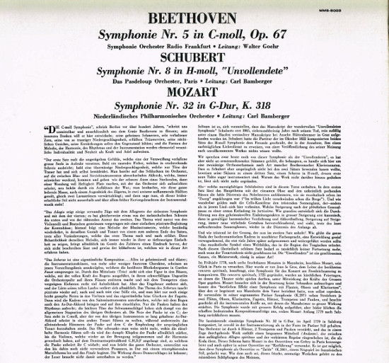 Cover zu Wolfgang Amadeus Mozart, Franz Schubert, Ludwig van Beethoven - 3 Symphonien - Mozart: Symphonie Nr. 32 In G-Dur, K. 318, Schubert: Symphonie Nr. 8 “Unvollendete”, Beethoven: Symphonie Nr. 5 Schallplatten Ankauf