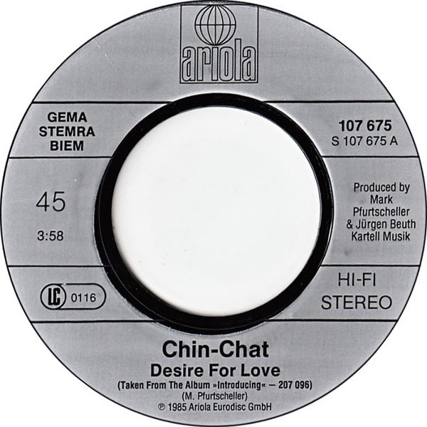 Cover zu Chin-Chat - Desire For Love | 1985 | Vinyl | Electronic, Pop | Europe