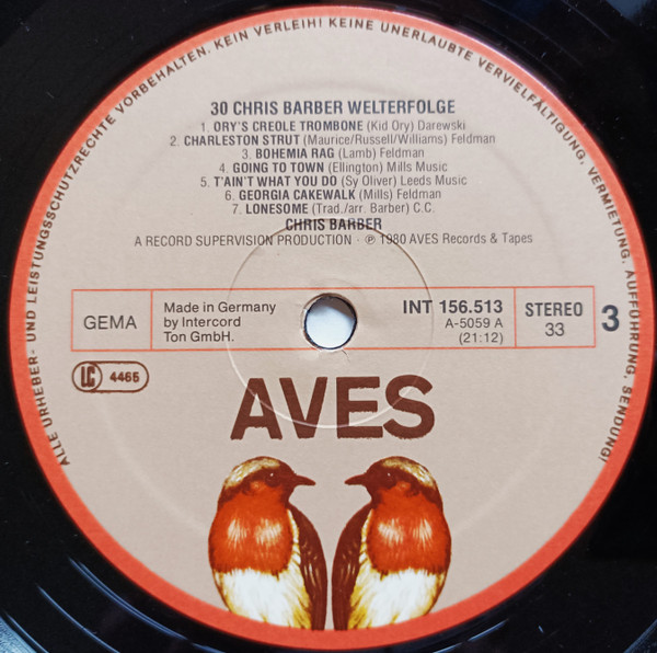 Cover zu Chris Barber - 30 Welterfolge | 1980 | Vinyl | Jazz | Germany
