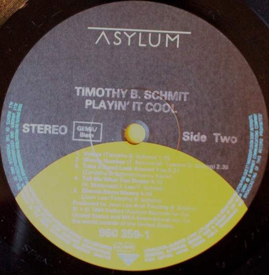 Cover zu Timothy B. Schmit - Playin' It Cool | 1984 | Vinyl | Rock | Europe Schallplatten Ankauf