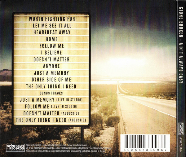 Cover zu Stone Broken - Ain't Always Easy | 2018 | CD, Album, Limited Edition | Rock | Europe