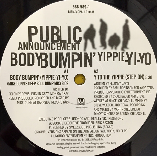 Cover zu Public Announcement - Body Bumpin' Yippie-Yi-Yo | 1998 | Vinyl | Electronic, Hip Hop | Europe Schallplatten Ankauf