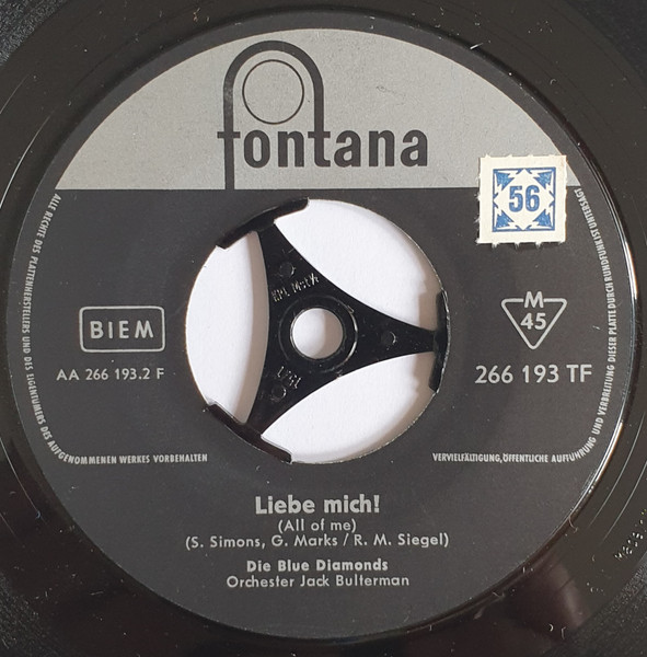Cover zu The Blue Diamonds - Ramona / Liebe Mich! | 1960 | Vinyl | Pop | Germany Schallplatten Ankauf