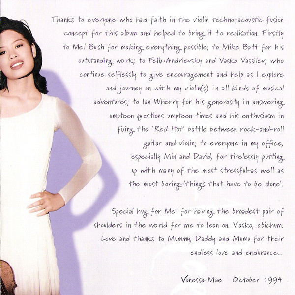 Cover zu Vanessa-Mae - The Violin Player | 1995 | CD, Album, Stereo | Electronic, Jazz, Reggae, Pop | Europe
