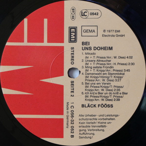 Cover zu Bläck Fööss - Bei Uns Doheim | 1977 | Vinyl, LP, Album | Pop, Folk, World, & Country | Germany