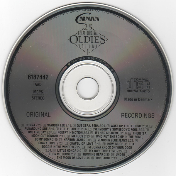 Cover zu Various - 25 Great Original Oldies Volume 1 | 1987 | Vinyl | Rock, Pop | Denmark