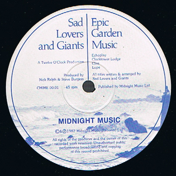 Cover zu Sad Lovers And Giants - Epic Garden Music | 1982 | Vinyl, LP, 45 RPM, Album | Rock | UK