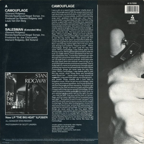 Cover zu Stan Ridgway - Camouflage | 1986 | Vinyl | Rock, Pop | Europe Schallplatten Ankauf