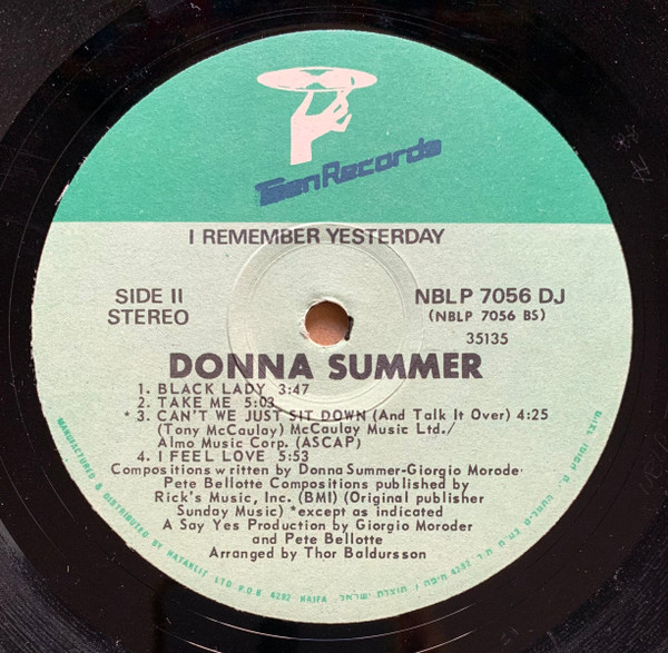 Cover zu Donna Summer - I Remember Yesterday | 1977 | Vinyl | Electronic, Funk / Soul | Israel