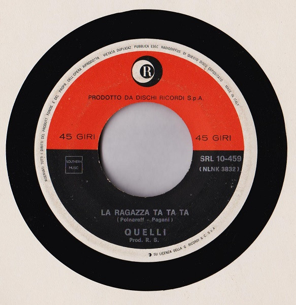 Cover zu Quelli - Per Vivere Insieme / La Ragazza Ta Ta Ta | 1967 | Vinyl | Rock, Pop | Italy Schallplatten Ankauf