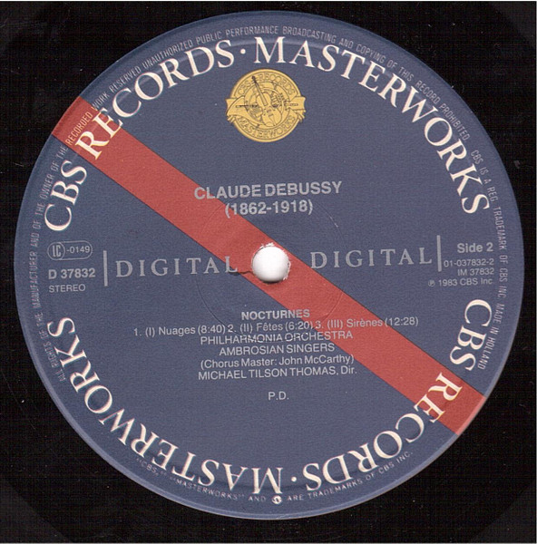 Cover zu Claude Debussy, Philharmonia Orchestra, The Ambrosian Singers, Michael Tilson Thomas - La Mer • Nocturnes | 1983 | Vinyl | Classical | Europe