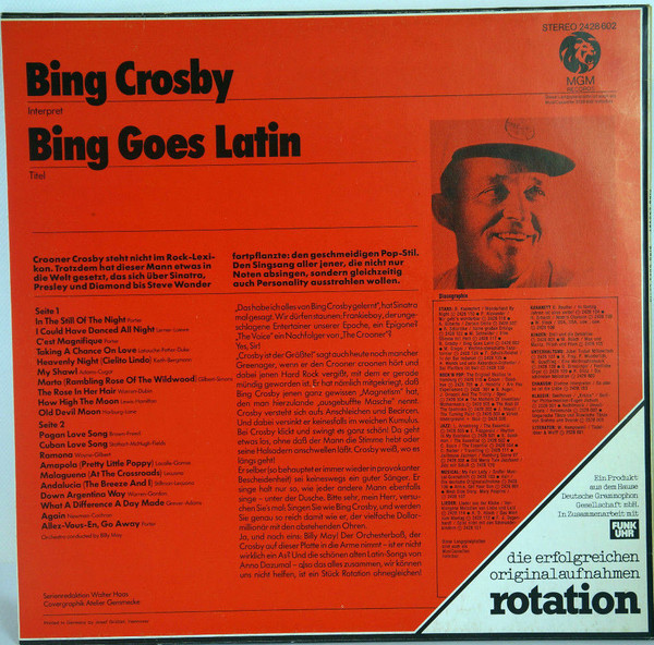 Cover zu Bing Crosby - Bing Goes Latin | Vinyl | Jazz | Germany Schallplatten Ankauf