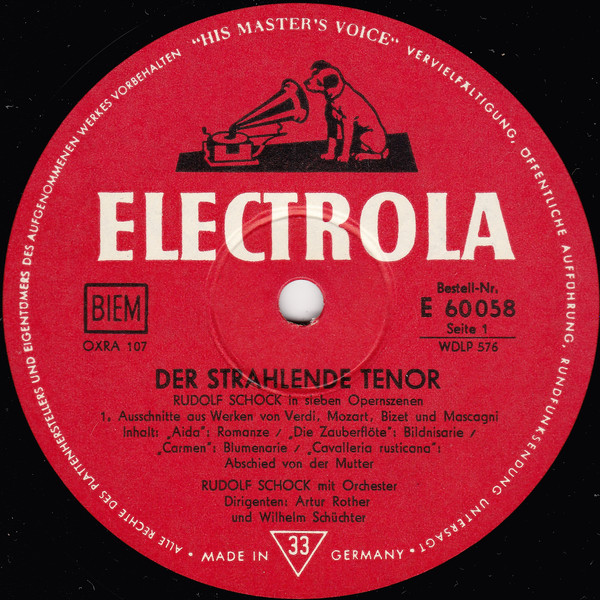Cover zu Rudolf Schock / Richard Wagner ∙ Giuseppe Verdi ∙ Wolfgang Amadeus Mozart ∙ Georges Bizet Und Pietro Mascagni - Der Strahlende Tenor (1. Folge - Rudolf Schock In Sieben Opernszenen)