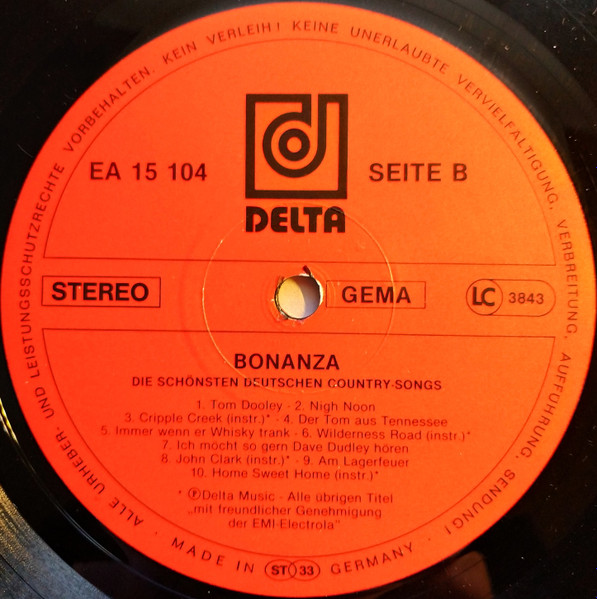 Cover zu Various - Bonanza - Die Schönsten Deutschen Country-Songs | Vinyl | Folk, World, & Country | Germany