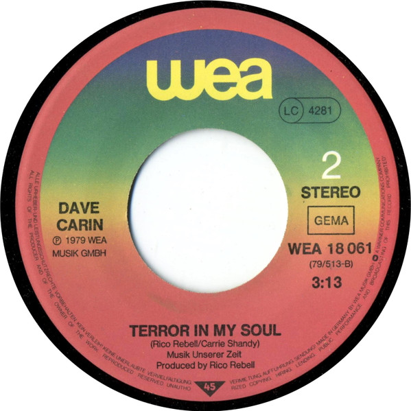 Cover zu Dave Carin - The Woman I Need All The Time | 1979 | Vinyl | Rock, Pop | Germany