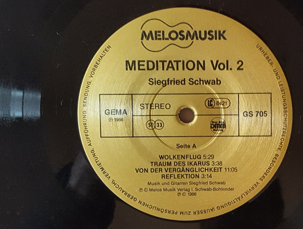 Cover zu Siegfried Schwab - Meditation Vol. 2 | 1986 | Vinyl | Electronic, Jazz, Classical | Germany