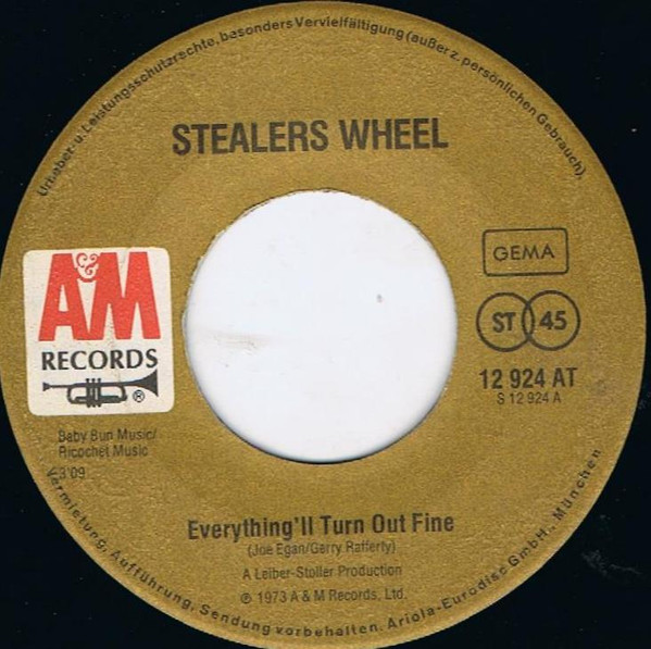 Cover zu Stealers Wheel - Everything'll Turn Out Fine / Johnny's Song | 1973 | Vinyl | Rock | Germany Schallplatten Ankauf
