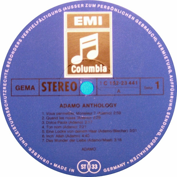 Cover zu Adamo - Anthology | Vinyl | Pop | Germany