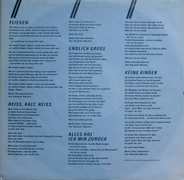 Cover zu Alex Köberlein - Alexander Köberlein | 1988 | Vinyl | Pop | Germany Schallplatten Ankauf