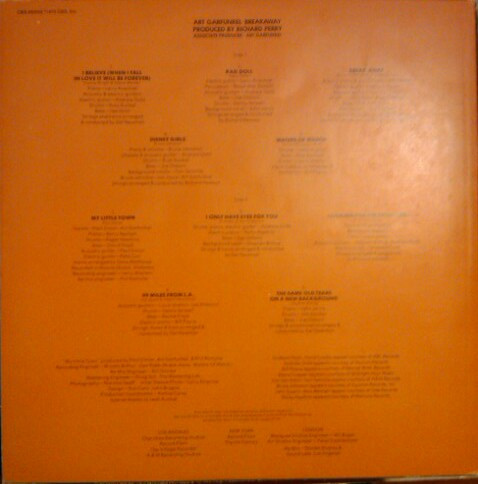 Cover zu Art Garfunkel - Breakaway | 1975 | Vinyl, LP, Album, Stereo | Rock, Pop | Europe