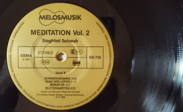 Cover zu Siegfried Schwab - Meditation Vol. 2 | 1986 | Vinyl | Electronic, Jazz, Classical | Germany Schallplatten Ankauf