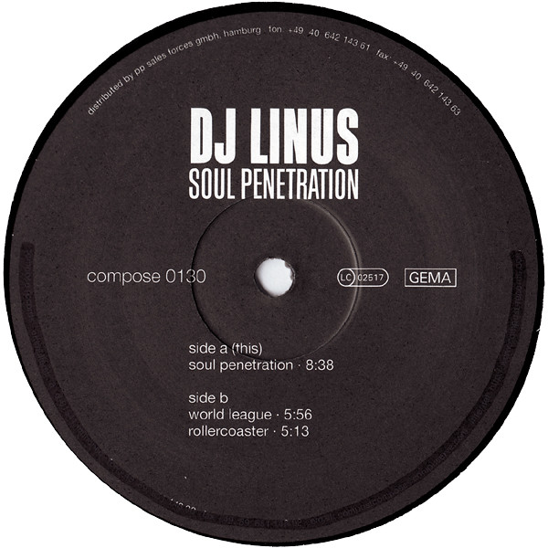 Cover zu DJ Linus - Soul Penetration | 1998 | Vinyl | Electronic | Germany Schallplatten Ankauf