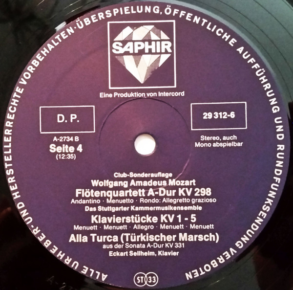 Cover zu Various - Wolfgang Amadeus Mozart | 1976 | Vinyl | Classical | Germany