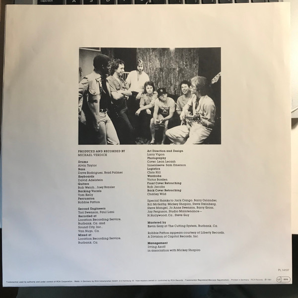 Cover zu Bob Welch - Bob Welch | 1981 | Vinyl | Rock, Pop | Germany