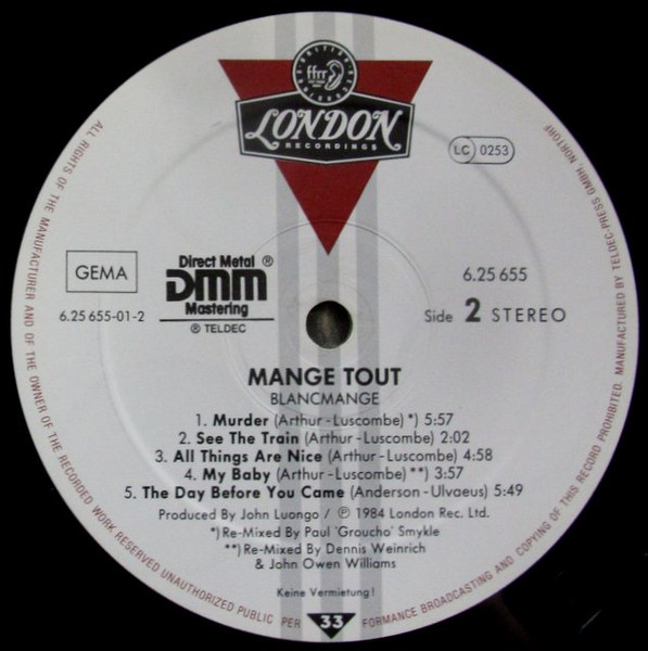 Cover zu Blancmange - Mange Tout | Vinyl | Electronic | Germany Schallplatten Ankauf