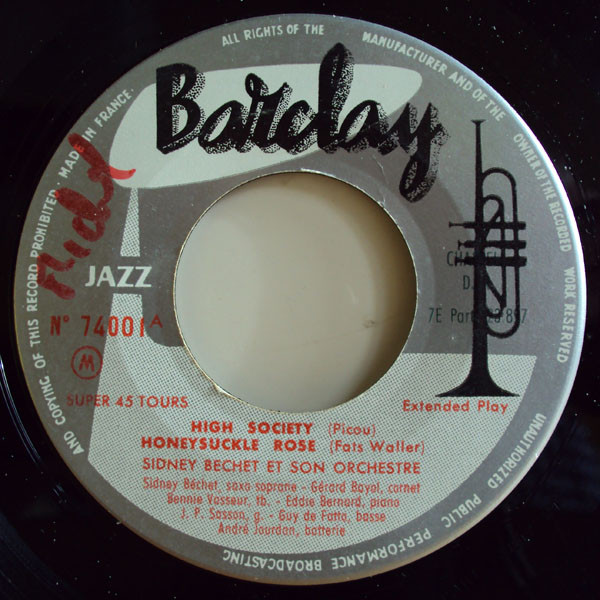 Cover zu Sidney Bechet And His Orchestra - High Society | Vinyl | Jazz | France Schallplatten Ankauf