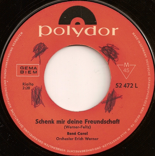 Cover zu René Carol - Schönes Mädchen, Laß Das Weinen | 1965 | Vinyl | Pop | Germany Schallplatten Ankauf