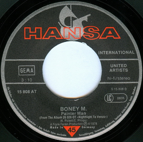 Cover zu Boney M. - Rasputin / Painter Man | 1978 | Vinyl | Electronic, Funk / Soul | Germany