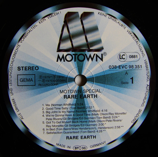 Cover zu Rare Earth - Rare Earth | 1978 | Vinyl | Rock, Funk / Soul | Germany Schallplatten Ankauf