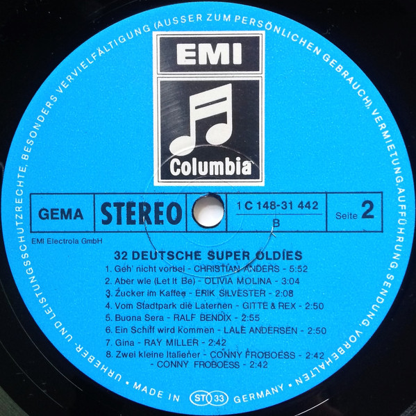Cover zu Various - 32 Deutsche Super Oldies | Vinyl, LP, Compilation | Pop, Stage & Screen | Germany