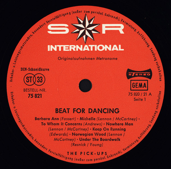 Cover zu The Pick-Ups - Beat For Dancing | 1972 | Vinyl | Rock, Pop | Germany