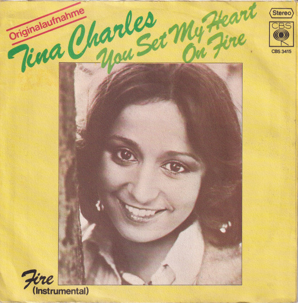 Cover zu Tina Charles - You Set My Heart On Fire | 1975 | Vinyl | Funk / Soul | Germany Schallplatten Ankauf