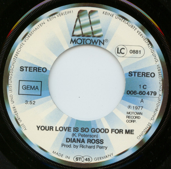 Cover zu Diana Ross - Your Love Is So Good For Me | 1977 | Vinyl | Electronic, Funk / Soul | Germany Schallplatten Ankauf