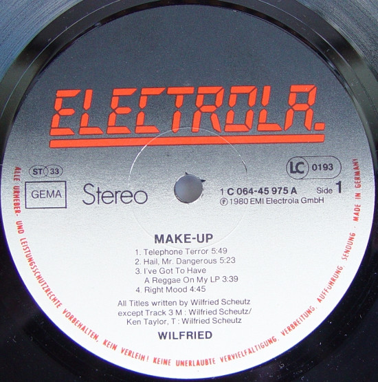 Cover zu Wilfried - Make-up | 1980 | Vinyl | Electronic, Rock, Pop | Germany