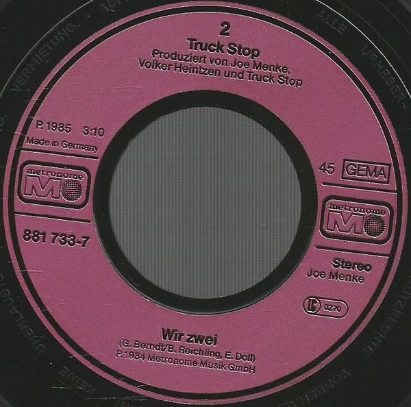 Cover zu Truck Stop (2) - Happy Birthday / Wir Zwei | 1985 | Vinyl | Folk, World, & Country | Germany
