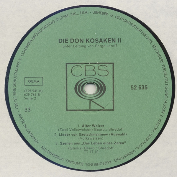 Cover zu Serge Jaroff - Die Don Kosaken Folge 2 | Vinyl | Folk, World, & Country | Germany