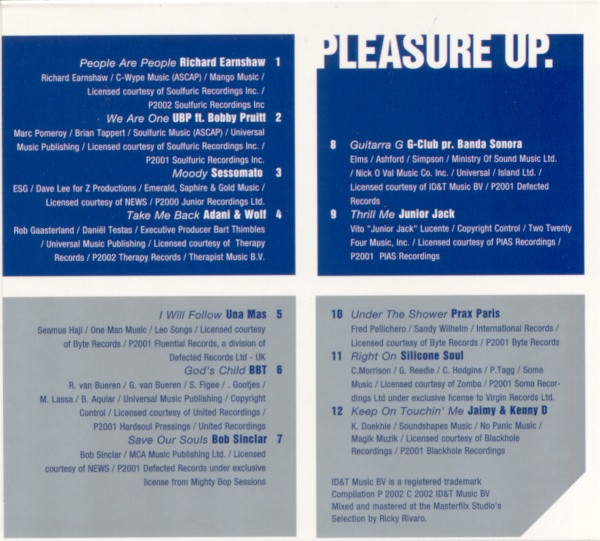 Cover zu Various - Slow Down. Pleasure Up. | 2002 | CD, Mixed, Promo | Electronic | Netherlands